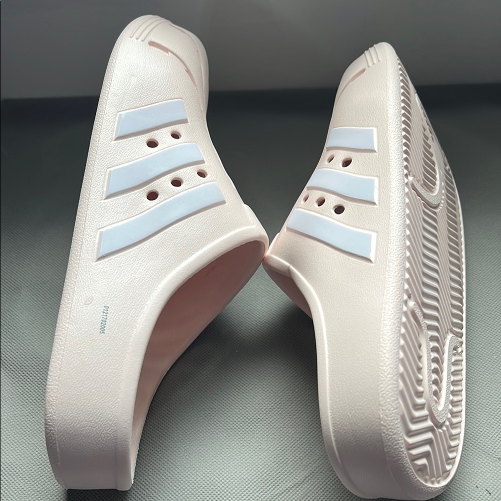 Adidas Pink and White Slippers with Ventilated Design - Picture 7 of 10